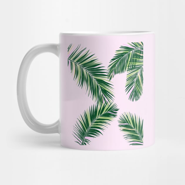 Palm Fronds on Pink by anneamanda